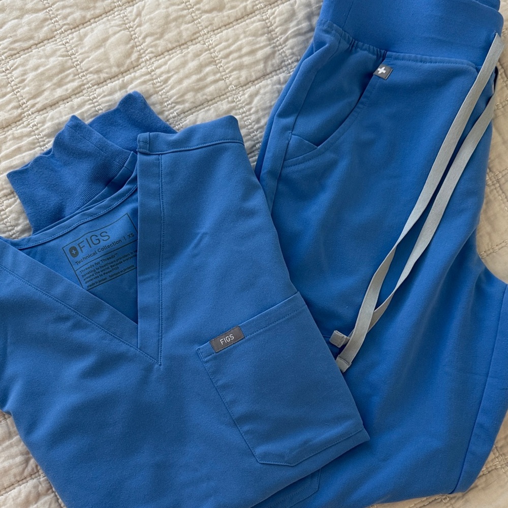 Figs Sky Blue Technical Scrubs